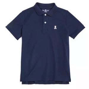 Psycho Bunny Boys classic Polo Size Medium 10/12 color navy